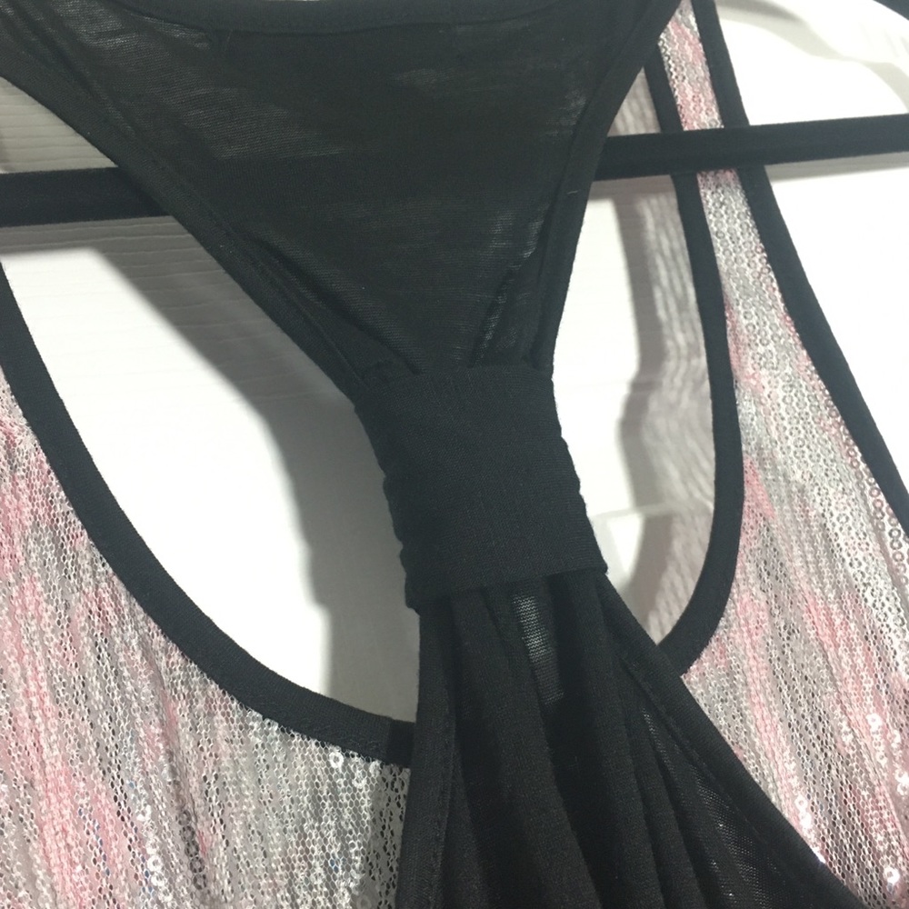 Almost Famous Pink/Silver Sequin Racer Tank - Picture 4 of 10